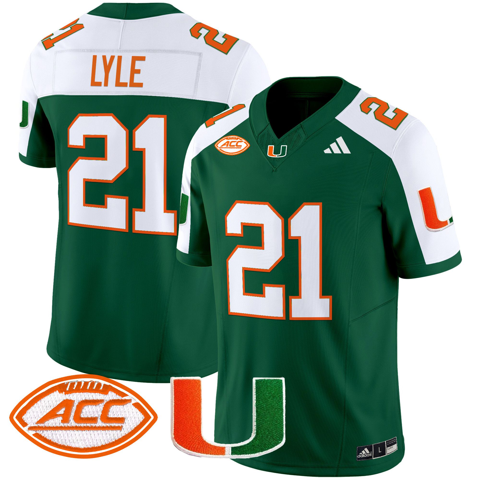 Men Miami Hurricanes #21 Lyle Green 2024 Vapor Limited NCAA Jersey